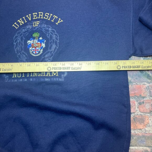 VINTAGE University Of Nottingham embroidered College Sweater Crewneck 90s - Picture 5 of 5